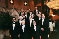 Row 1 __, Carol Gagnon, Gil Ceresa Row 2 __, Jim Sweeney, __ Row 3 Fr George K, Al Vermitsky, __ Row 4 John Sanker, Ed Katona, Len Martin, Joe O'Connor,__ Row 5 Bill Nolan, __, Terry Byrnes